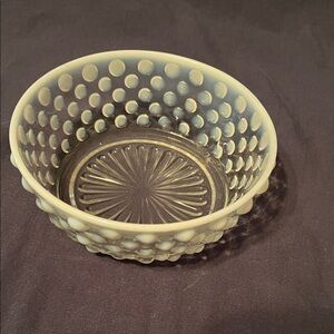 Fenton Opalescent White Hobnail Glass Bowl